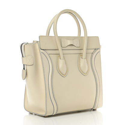 Celine Smooth Calfskin Multicolor Double Stitching Micro Luggage White 3 of 14
