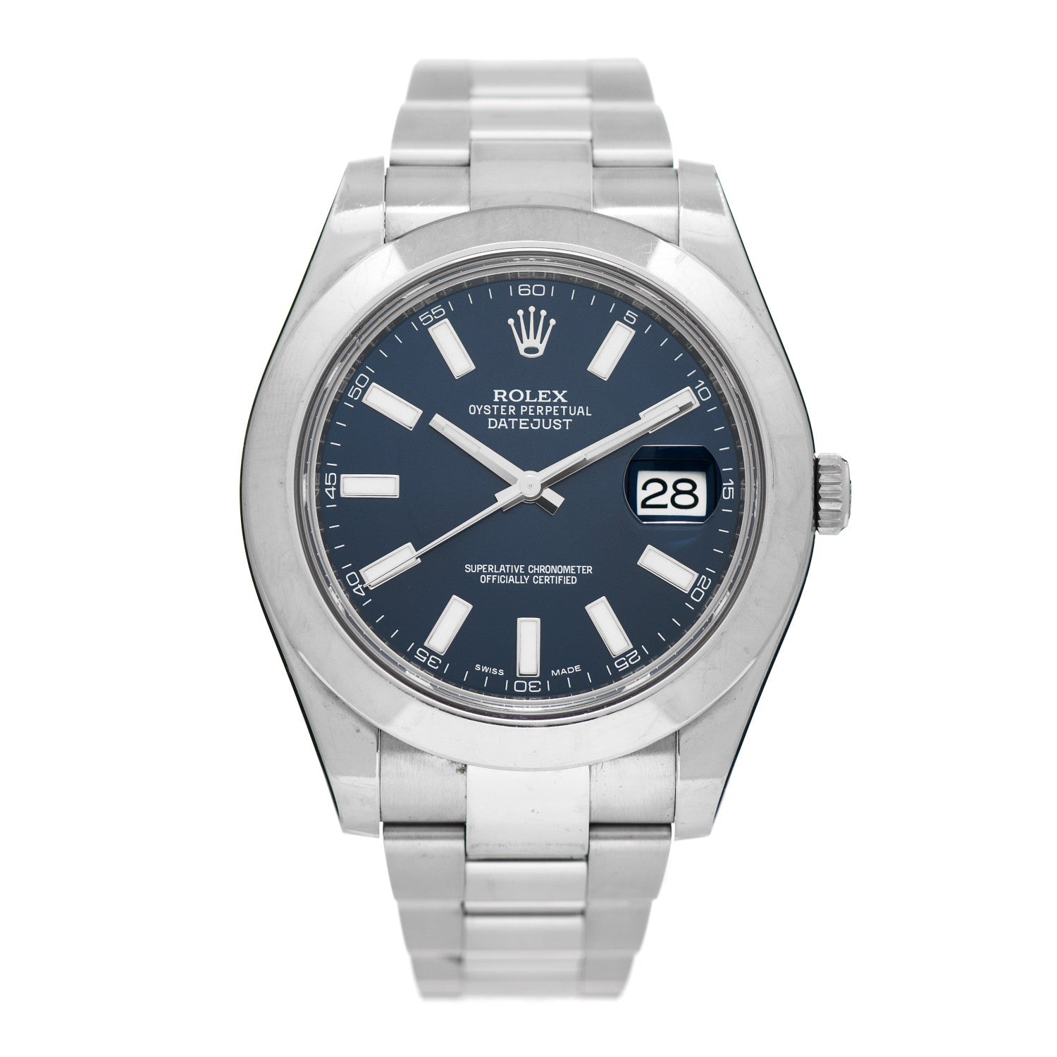 Rolex Stainless Steel 41mm Oyster Perpetual Datejust II Watch Blue 116300 1 of 5