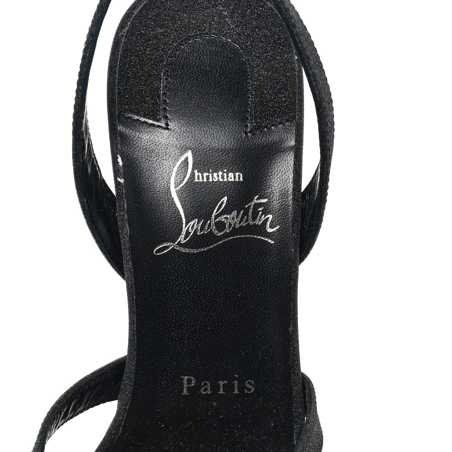 Glitter Calfskin Emilie 100 Slingback Sandals 38 Black
