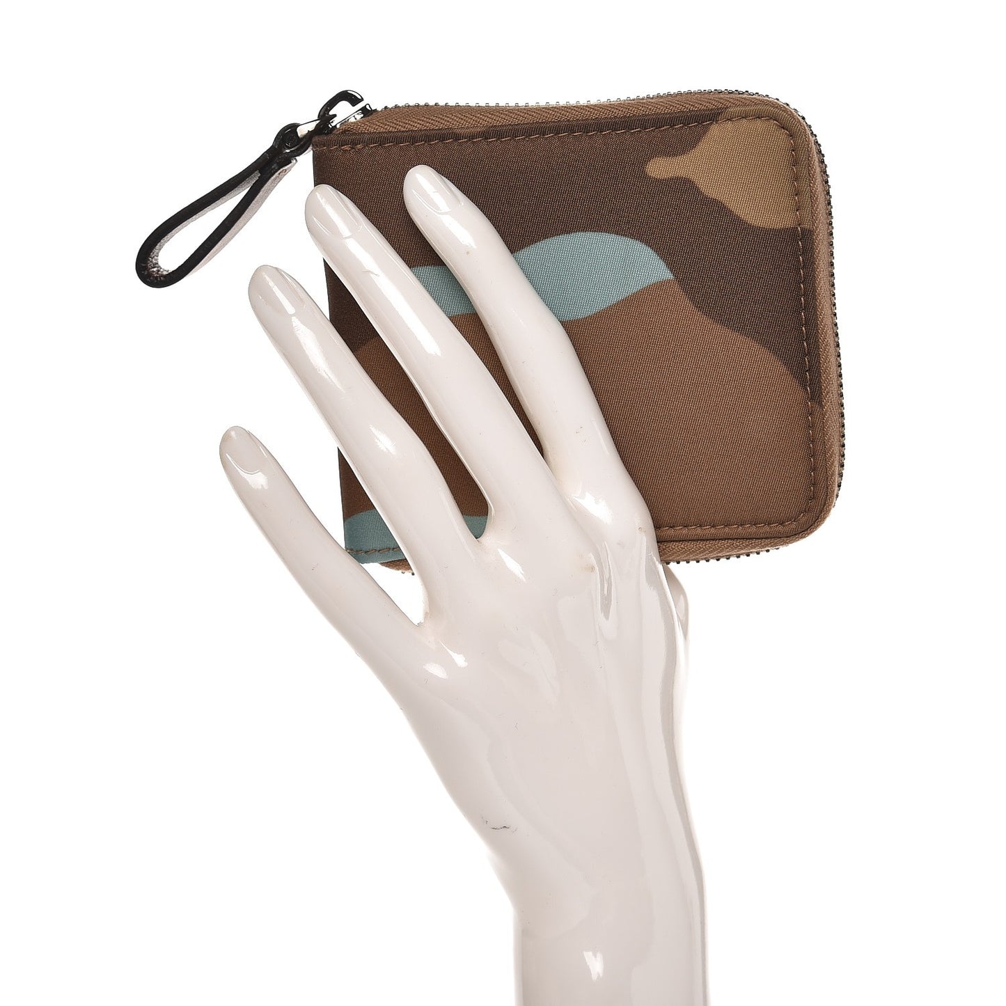 Canvas Camouflage Compact Zip Around Wallet Multicolor