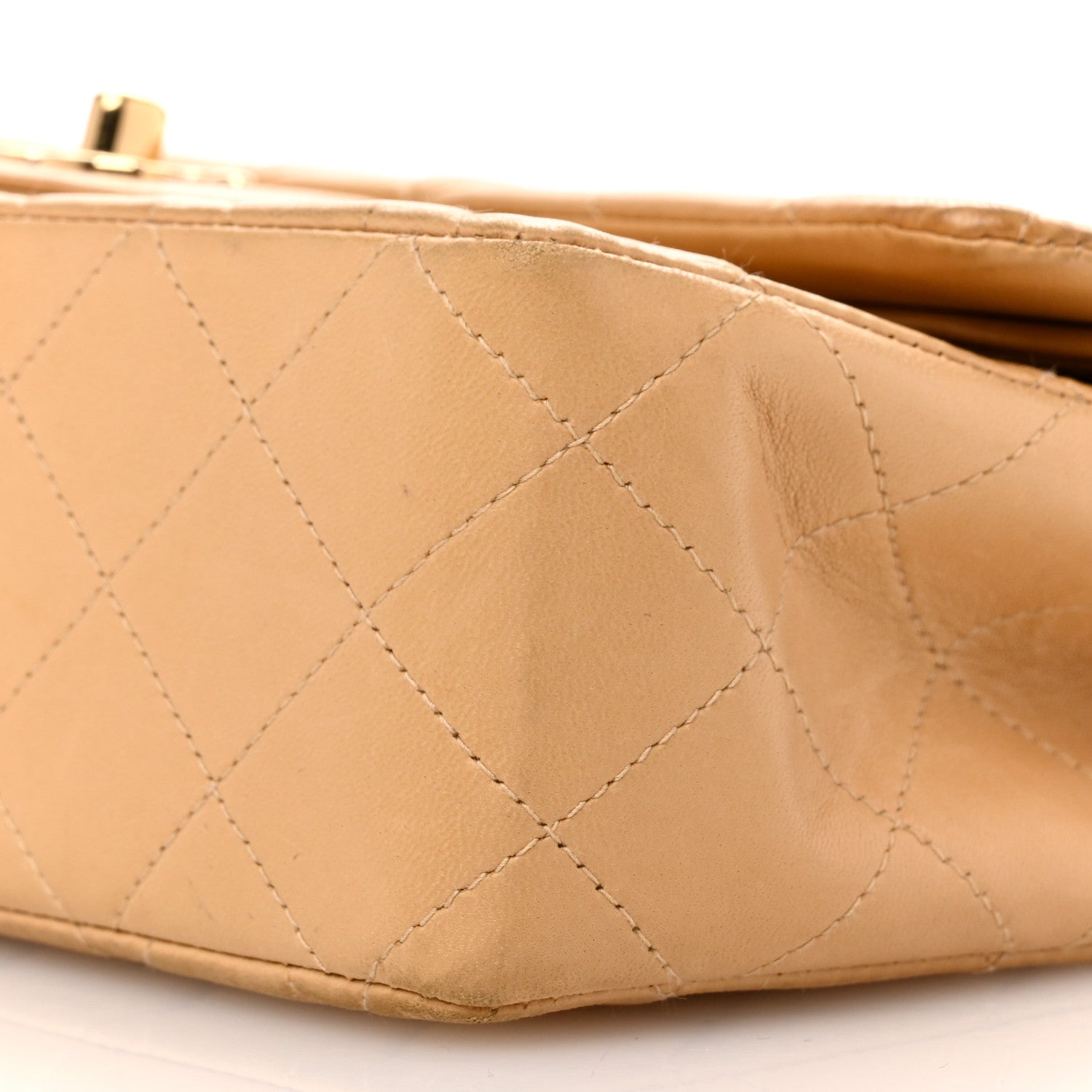 Chanel Lambskin Quilted Medium Double Flap Beige 10 of 16