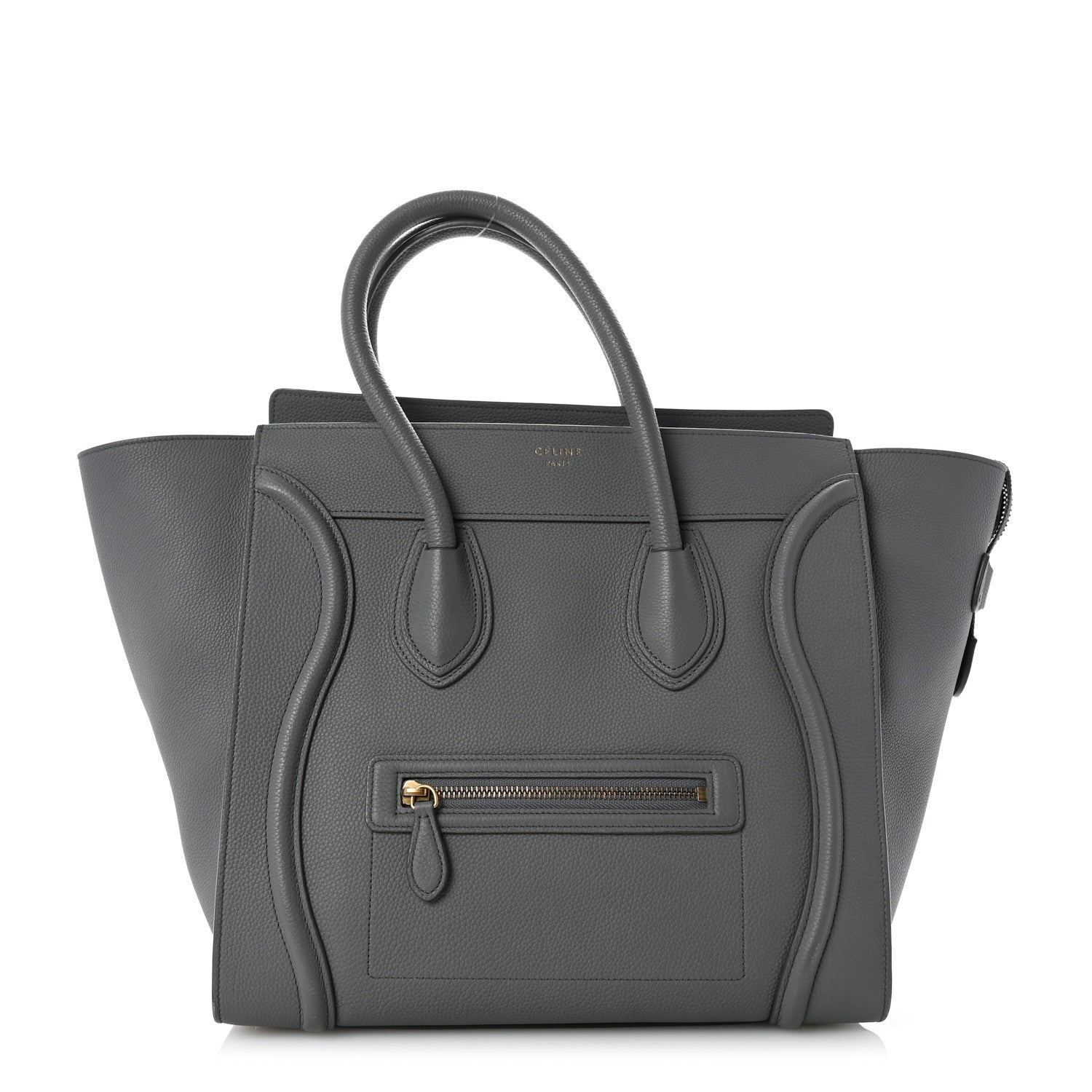 Celine Drummed Calfskin Mini Luggage Kohl 1 of 10