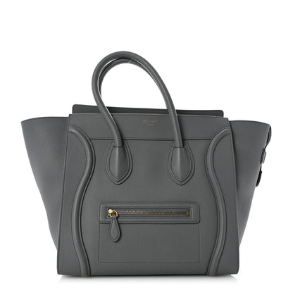 Celine Drummed Calfskin Mini Luggage Kohl 1 of 10