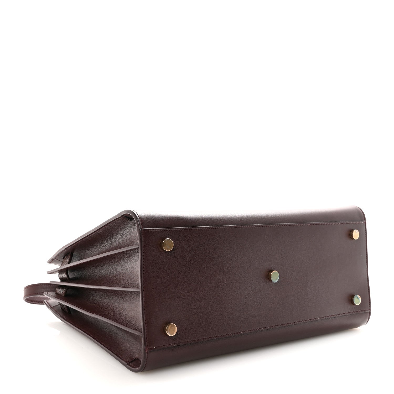 Saint Laurent Calfskin Snakeskin Small Sac De Jour Burgundy 4 of 9