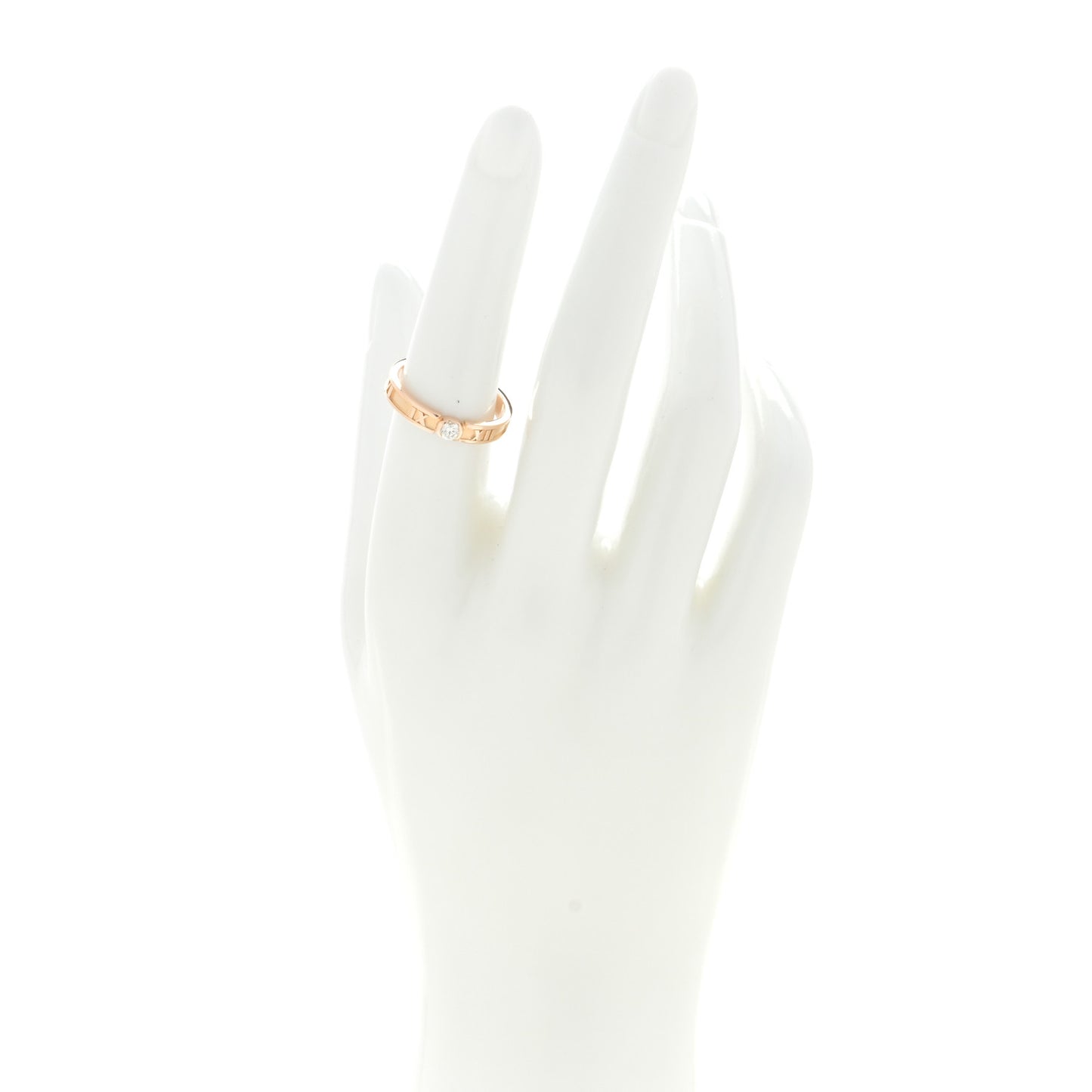 18K Rose Gold Diamond Narrow Atlas Closed Ring 54 6.75