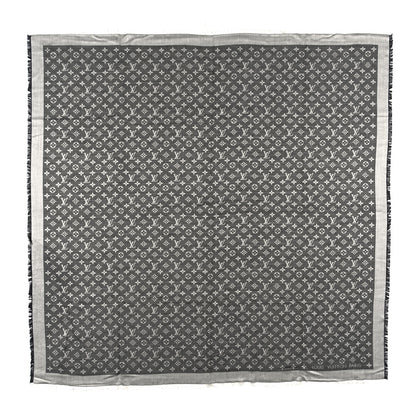 Louis Vuitton Silk Wool Monogram Denim Shawl Black 1 of 4