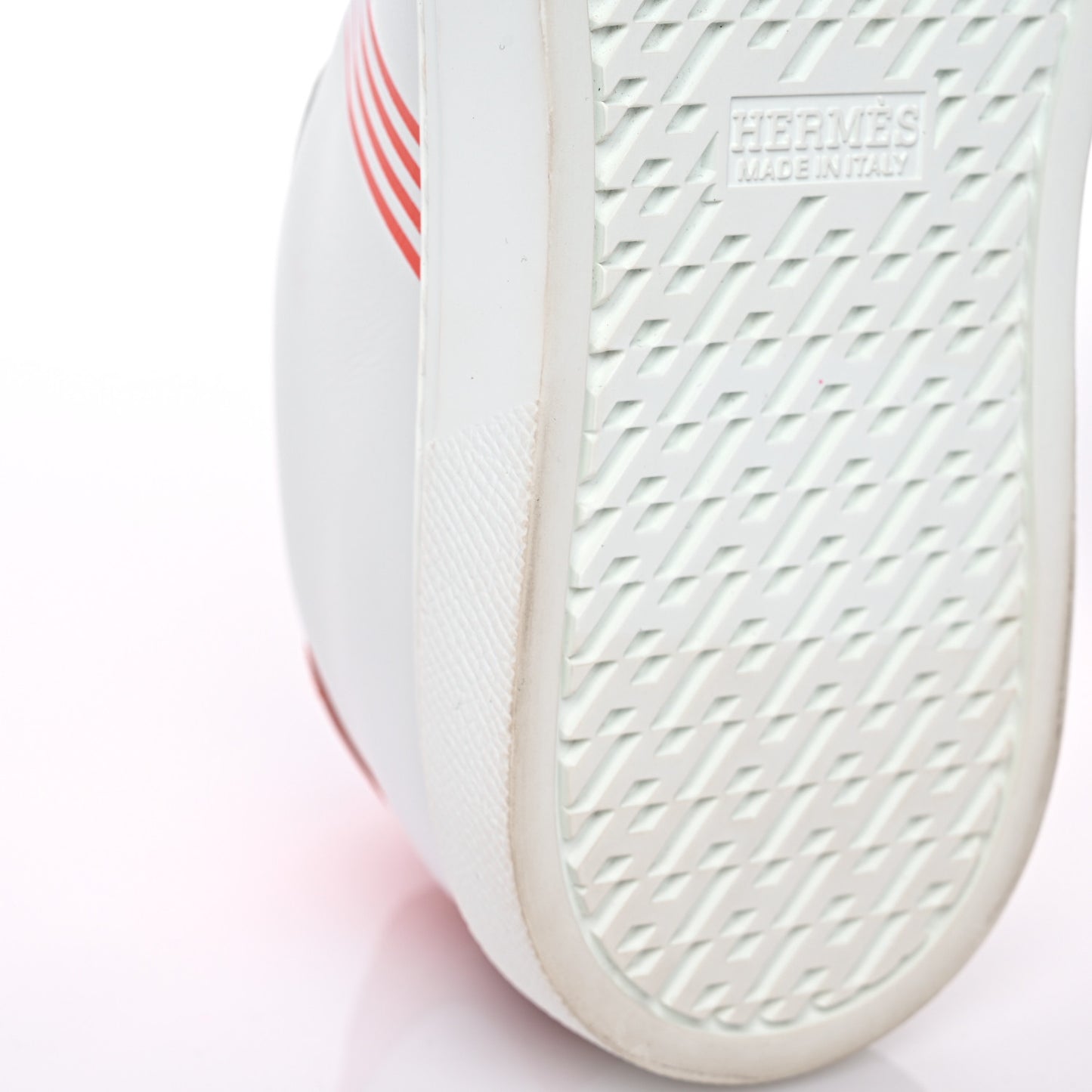Calfskin Womens Advantage Sneakers 38.5 White Orange