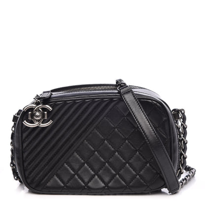 Chanel Lambskin Quilted Small Coco Boy Camera Case Black 1 of 9