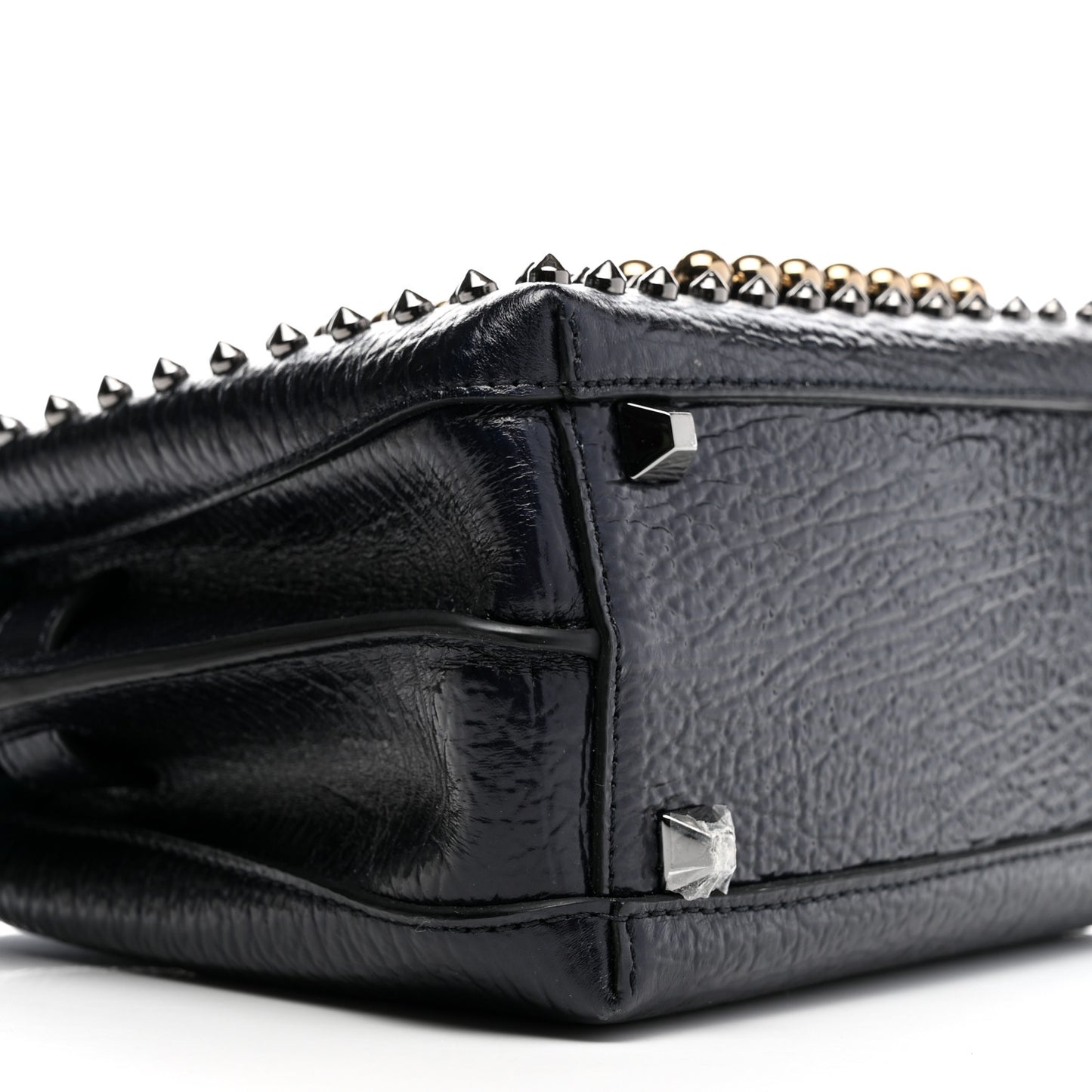 Calfskin Studded Mini Milla Tote Blue