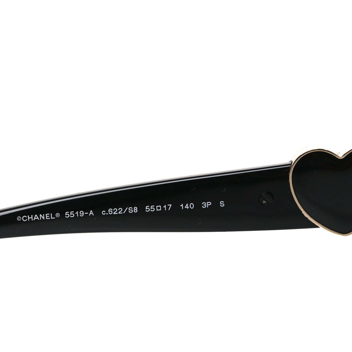 Chanel Acetate Square CC Heart Sunglasses 5519 Black 5 of 7