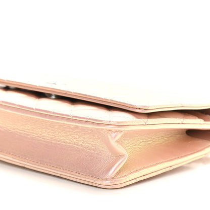 Chanel Iridescent Calfskin Quilted Wallet On Chain WOC Pink 10 of 10