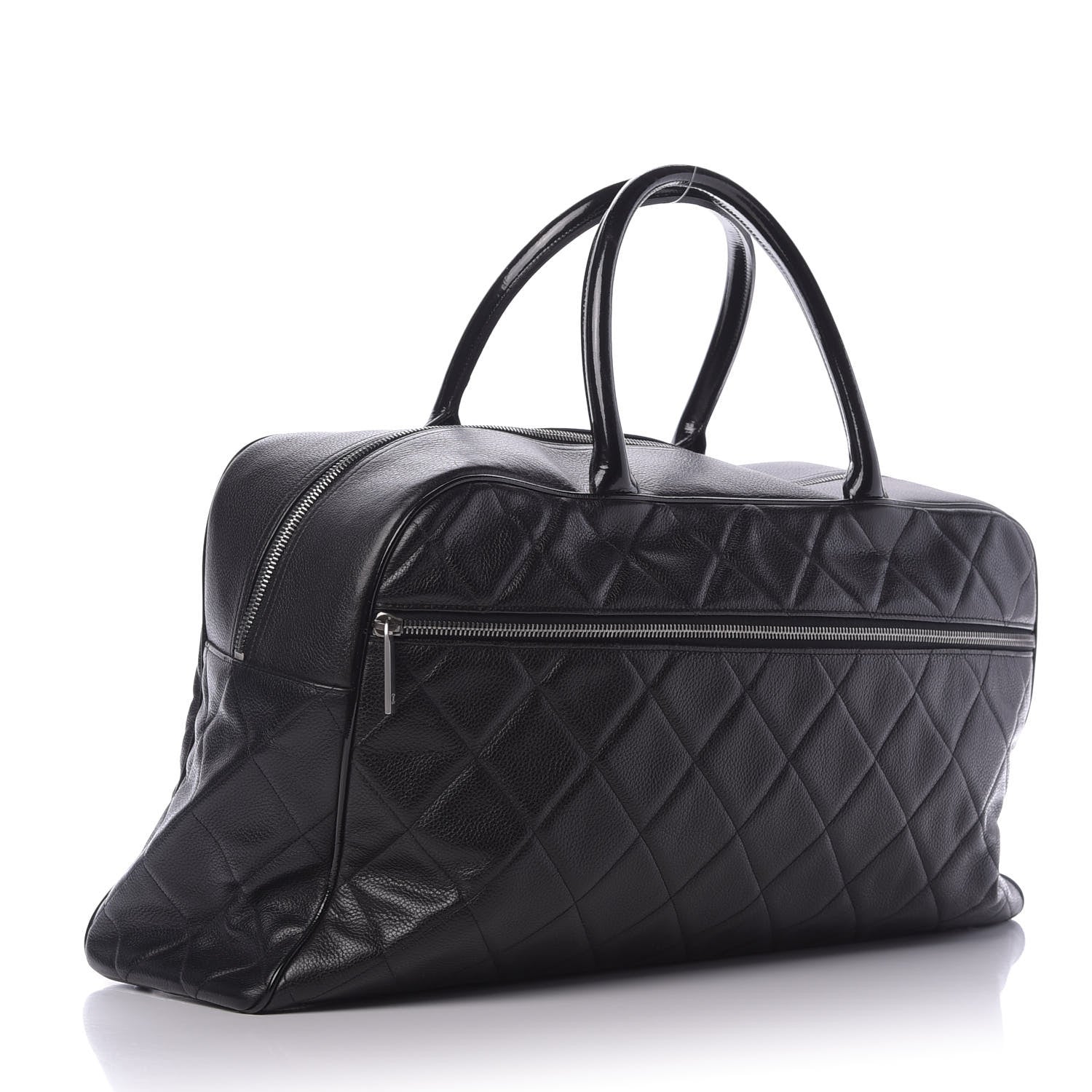 Chanel Caviar Patent Quilted Large Bowler Black 2 of 11