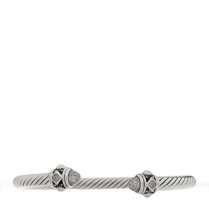 David Yurman Sterling Silver Diamond 5mm Cable Renaissance Bracelet 1 of 3