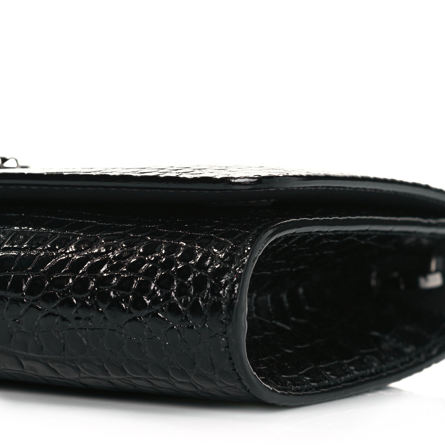 Jimmy Choo Calfskin Crocodile Embossed Varenne Chain Clutch Dusk 7 of 9