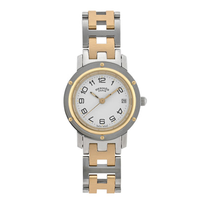 Hermes Stainless Steel 24mm Clipper Quartz Watch Gold 1 of 5