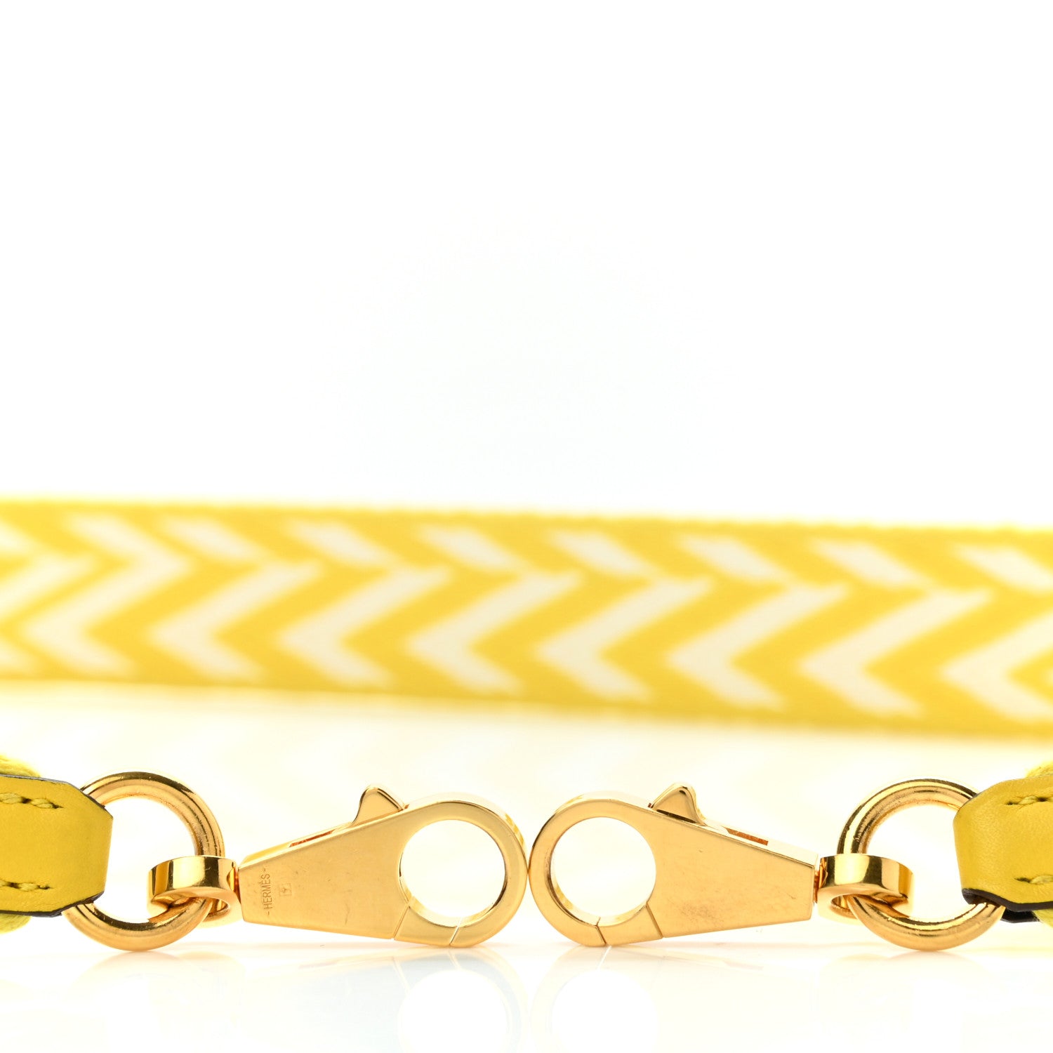 Hermes Toile Swift 25mm Sangle ZigZag Shoulder Strap Jaune de Naples White 3 of 7