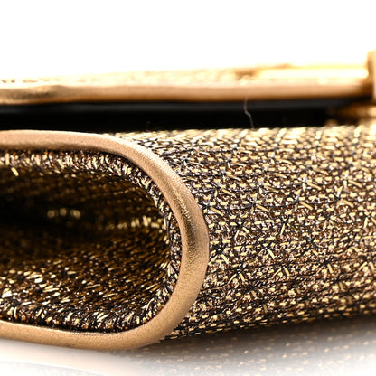 Tom Ford Metallic Textured Fabric Nobile Clutch Dark Gold 9 of 10