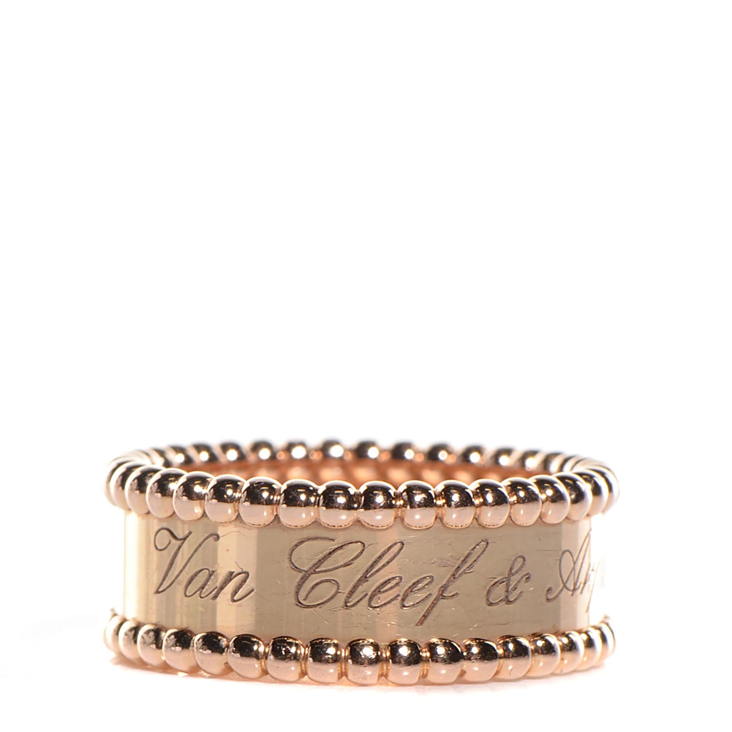 Van Cleef & Arpels 18K Rose Gold Perlee Signature Ring 52 6 1 of 6