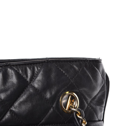 Chanel Lambskin Quilted Shopping Tote Black 12 of 13