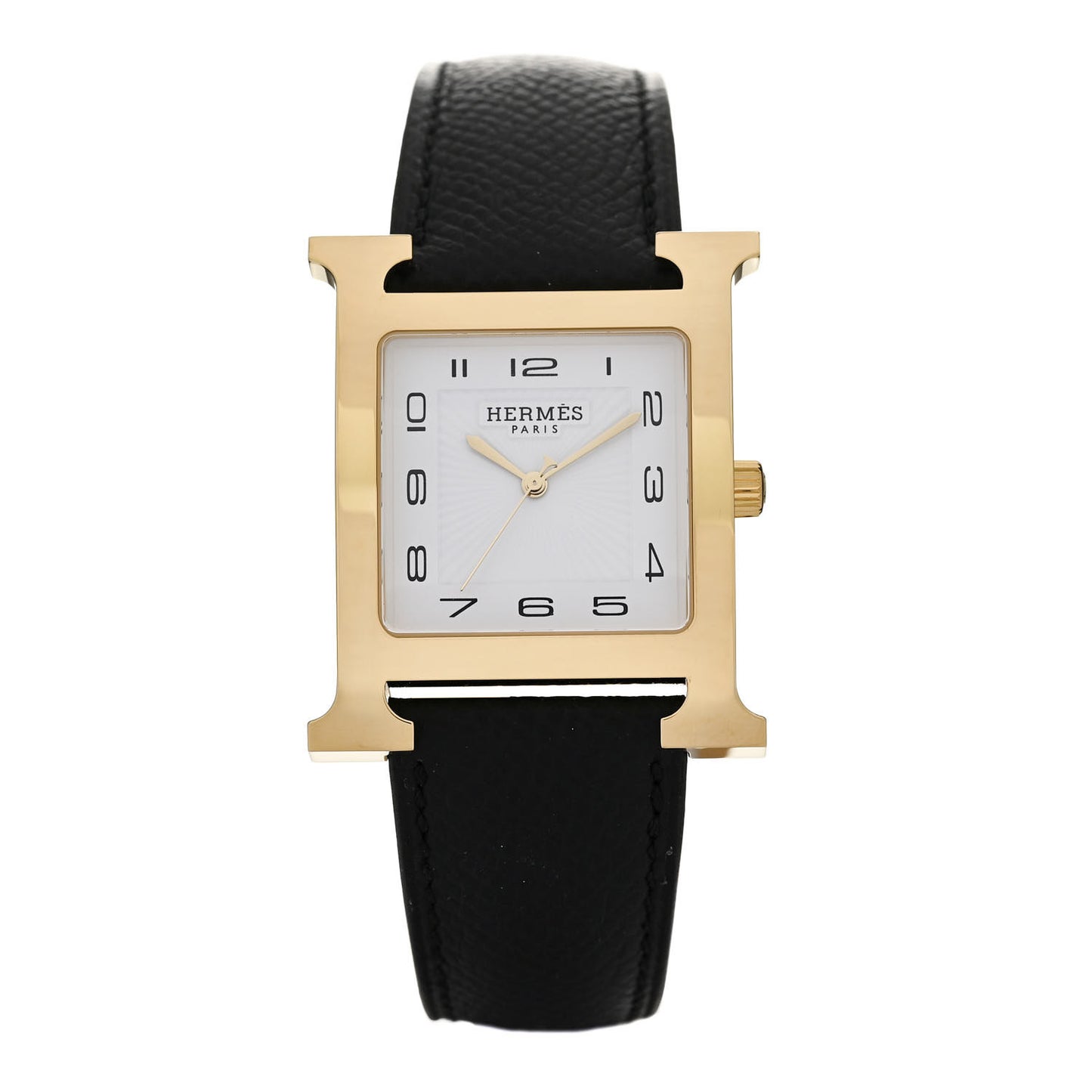 Stainless Steel Epsom 30.5mm Heure H Hour Quartz Watch Noir