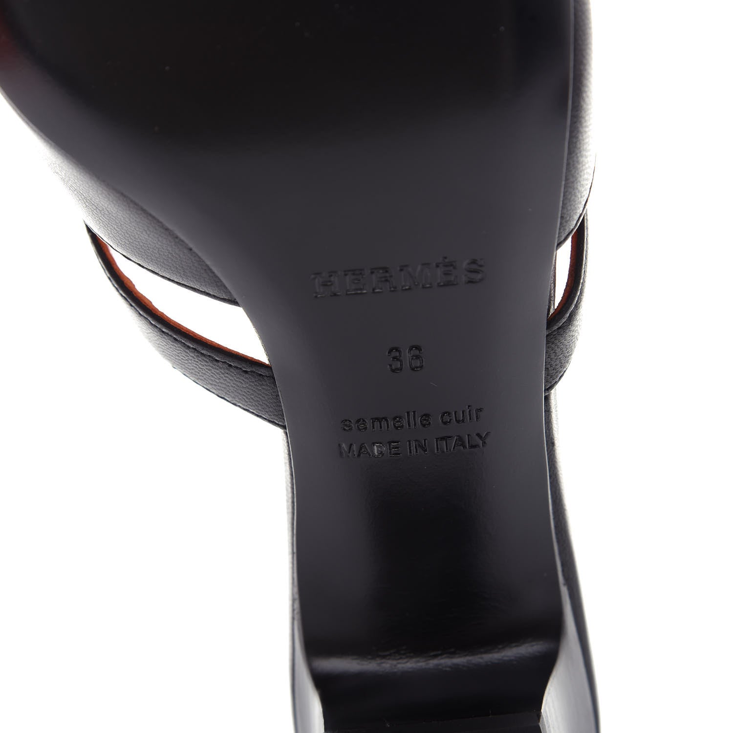 Hermes Goatskin Candy Sandals 36 Black 9 of 11