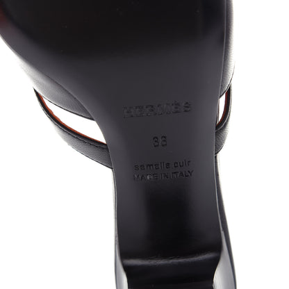 Hermes Goatskin Candy Sandals 36 Black 9 of 11
