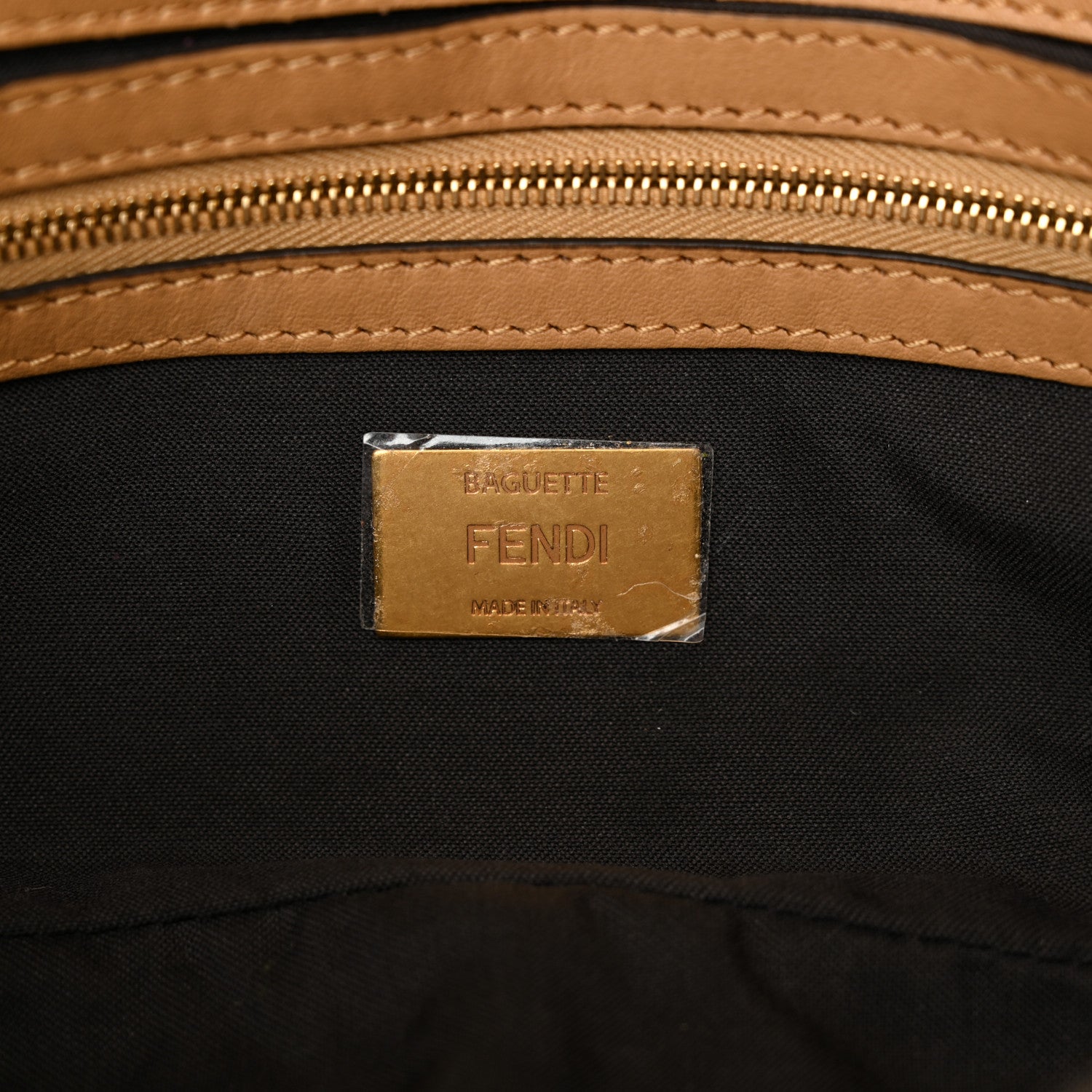 Fendi Shearling Vitello Dolce Macro FF 1974 Baguette White Ice Cuoio Miele Scuro 6 of 11