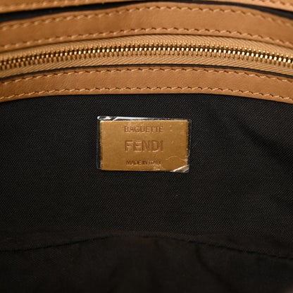 Fendi Shearling Vitello Dolce Macro FF 1974 Baguette White Ice Cuoio Miele Scuro 6 of 11