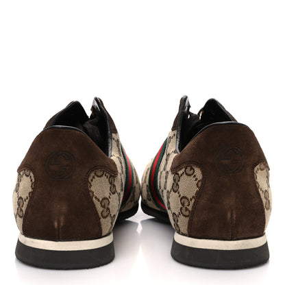 Gucci GG Monogram Suede Vintage Web Mens Sneakers 10.5 Dark Chestnut 6 of 11