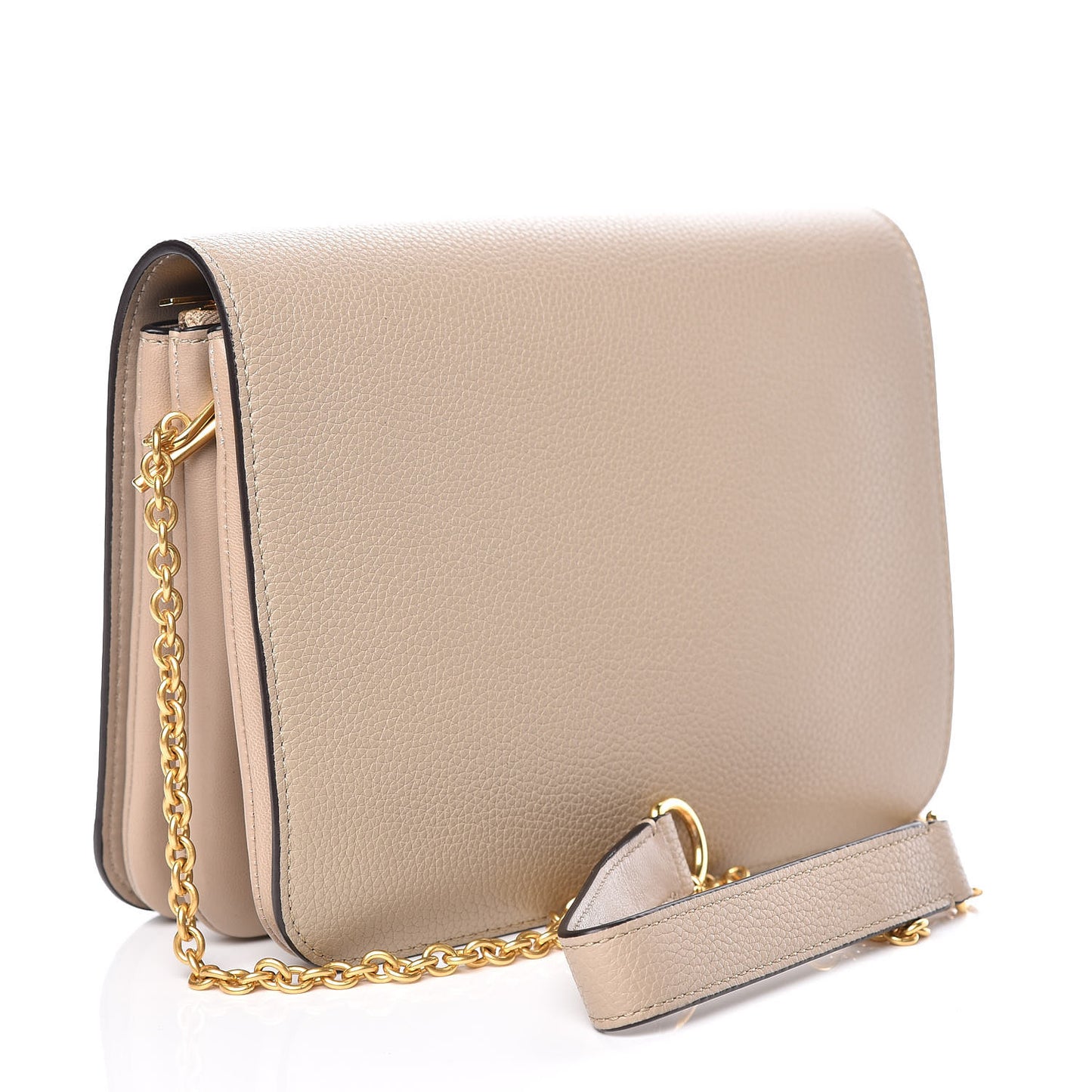Classic Grain Calfskin Small Clifton Flap Dune