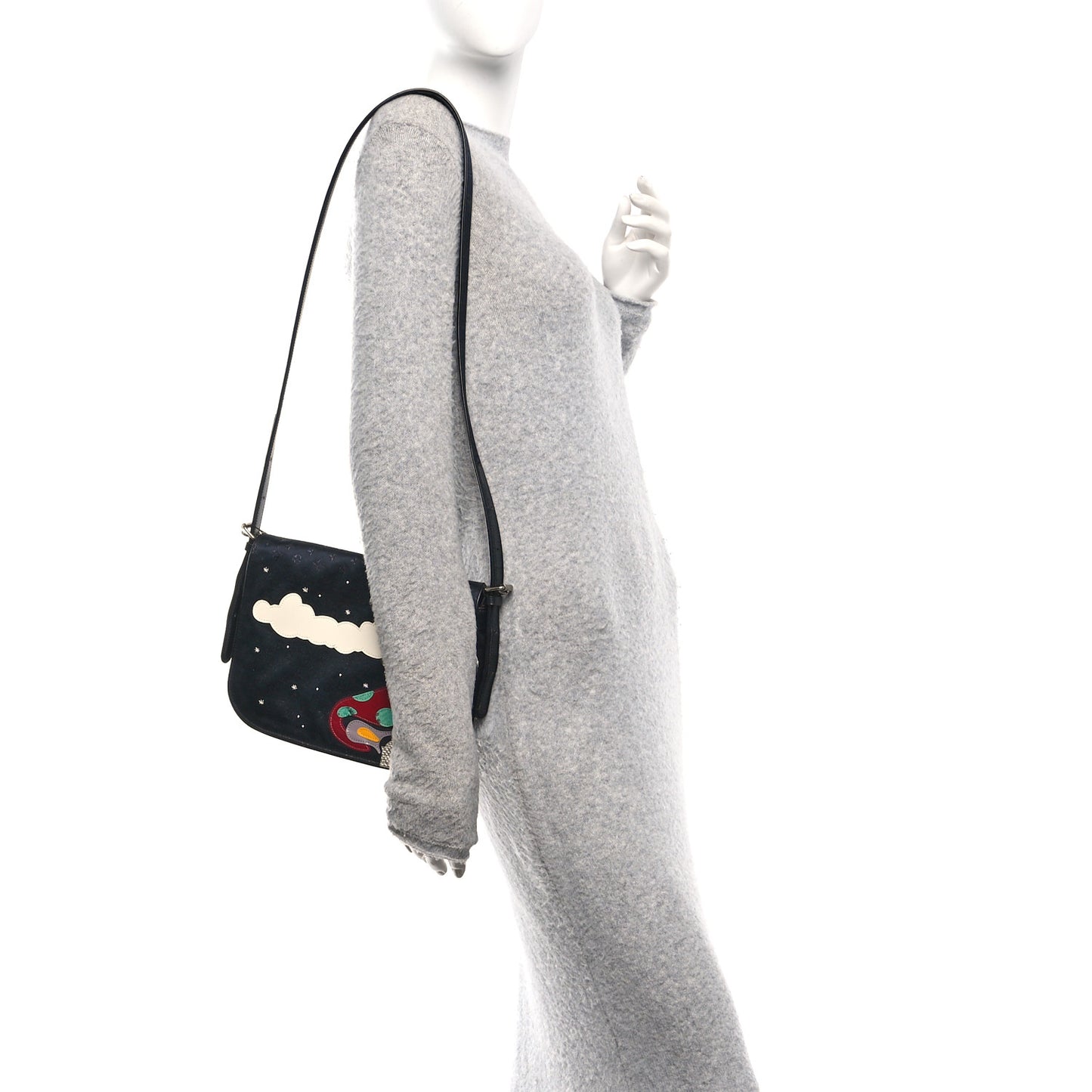 Satin Mini Monogram Conte De Fees Patchwork Musette Black