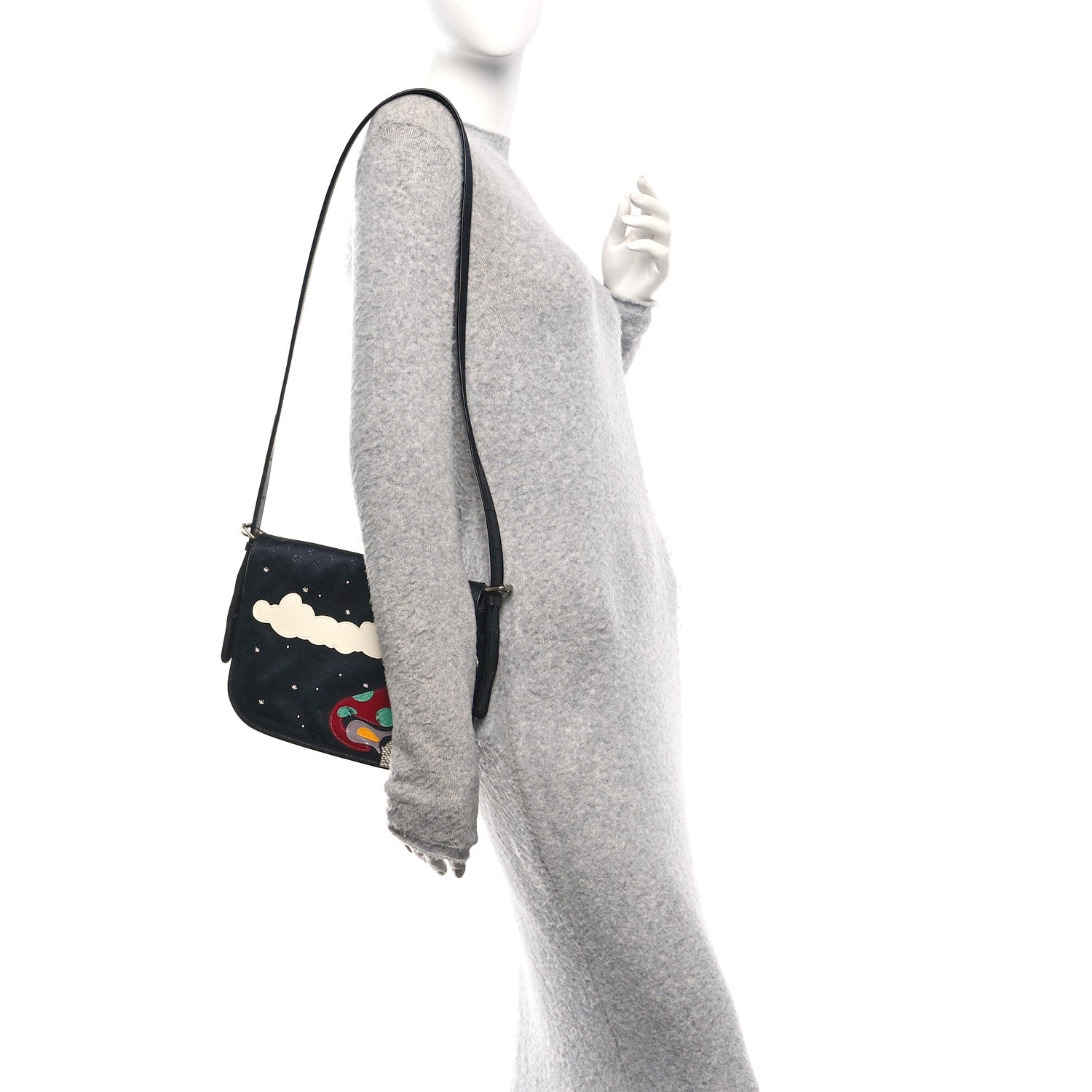 Louis Vuitton Satin Mini Monogram Conte De Fees Patchwork Musette Black 2 of 10