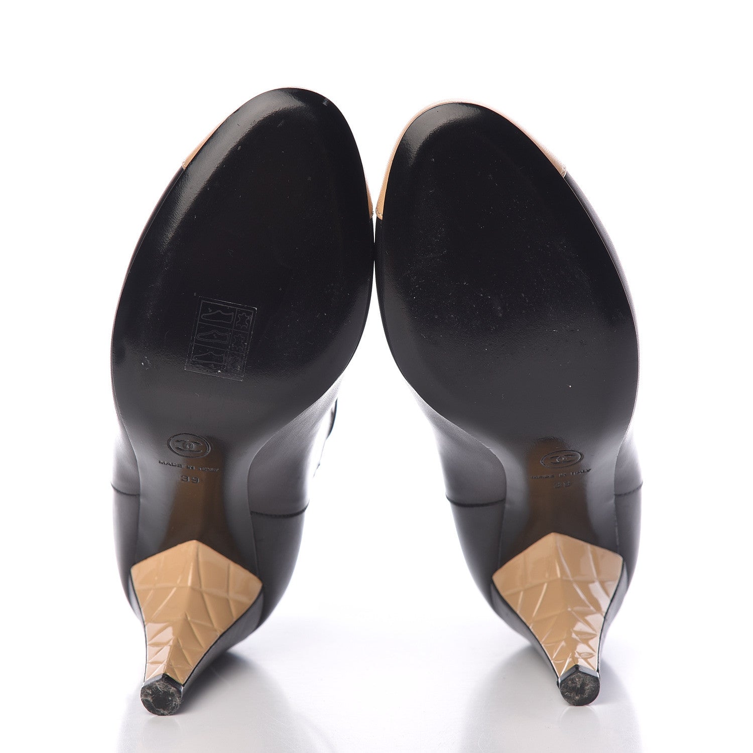 Chanel Lambskin Cap Toe Short Boots 39 Black 6 of 13