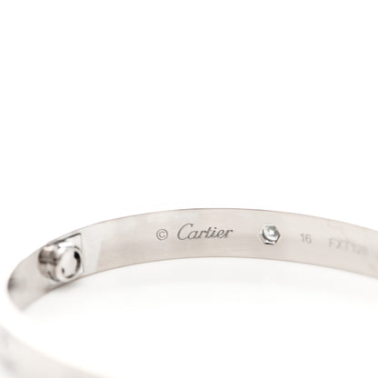 Cartier 18K White Gold 4 Diamond LOVE Bracelet 16 3 of 7