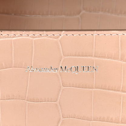 Alexander McQueen Shiny Crocodile Embossed Jeweled Satchel Sand 6 of 6