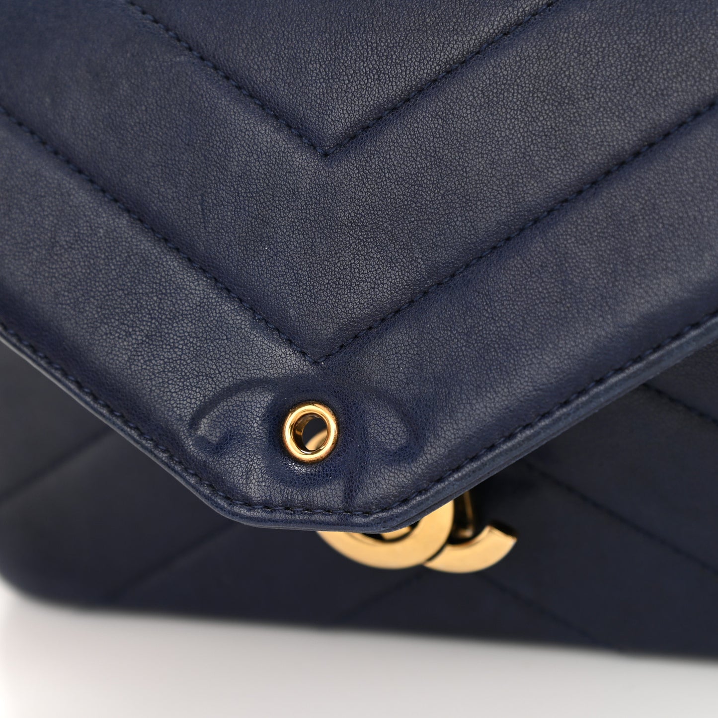 Lambskin Chevron Mini Coco Envelope Flap Navy
