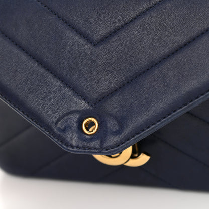 Chanel Lambskin Chevron Mini Coco Envelope Flap Navy 13 of 13