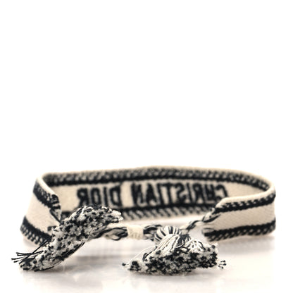 Christian Dior Woven Cotton J'Adior Friendship Bracelet White Black 3 of 3
