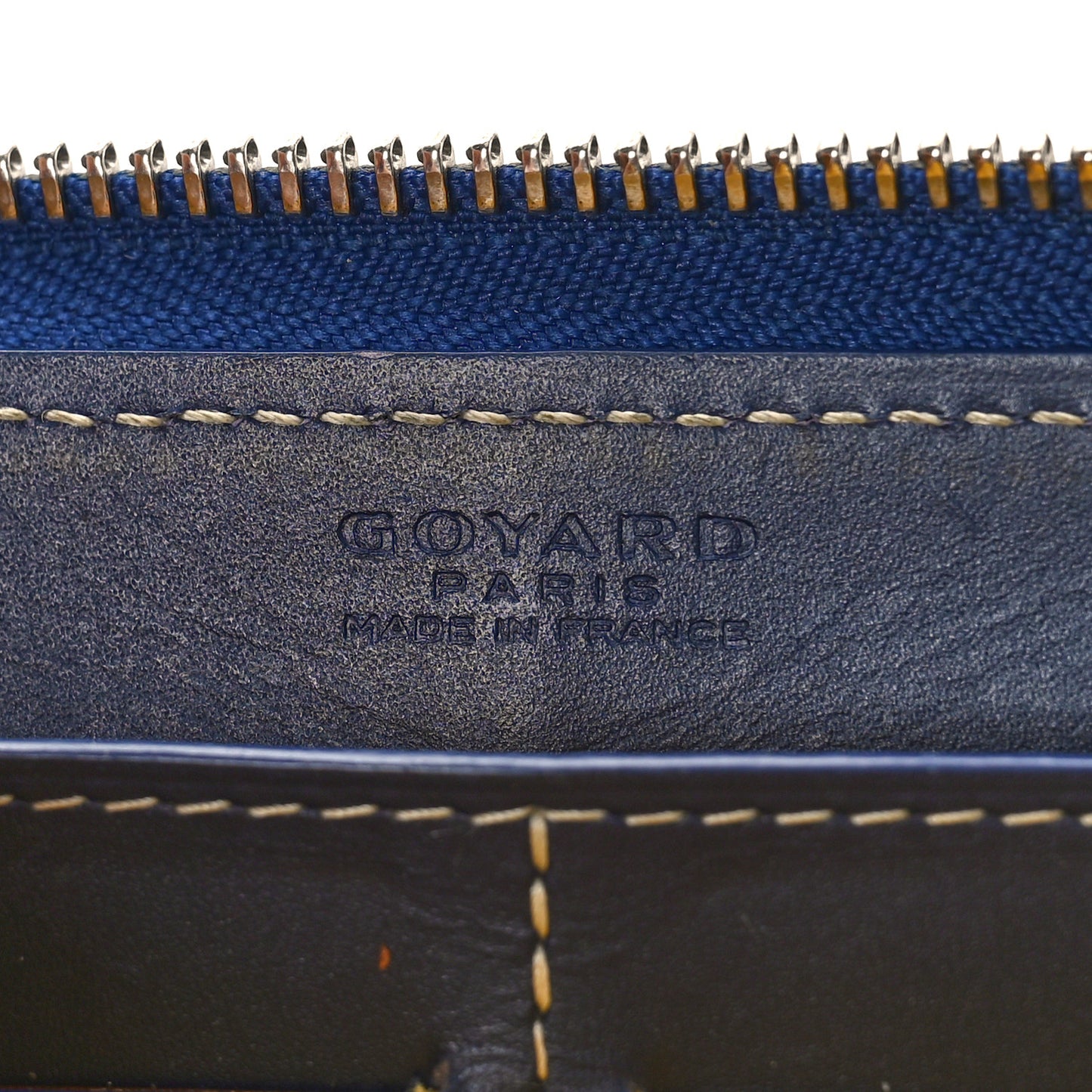 Goyardine Matignon Zip Around GM Wallet Blue