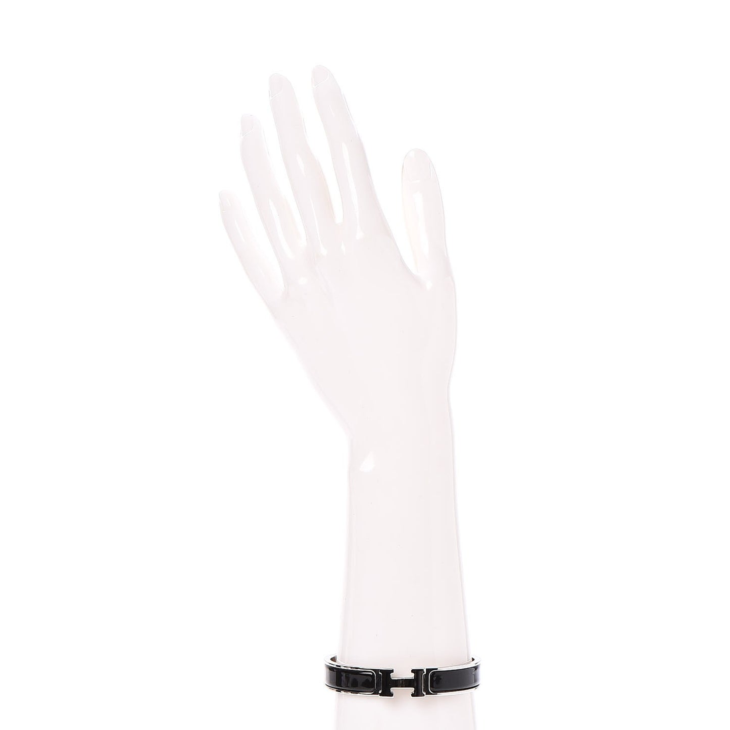 Enamel Narrow Clic Clac H Bracelet GM Black