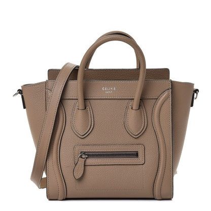 Celine Drummed Calfskin Nano Luggage Dune 1 of 4