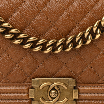 Chanel Caviar Quilted Medium Boy Flap Light Brown 8 of 15
