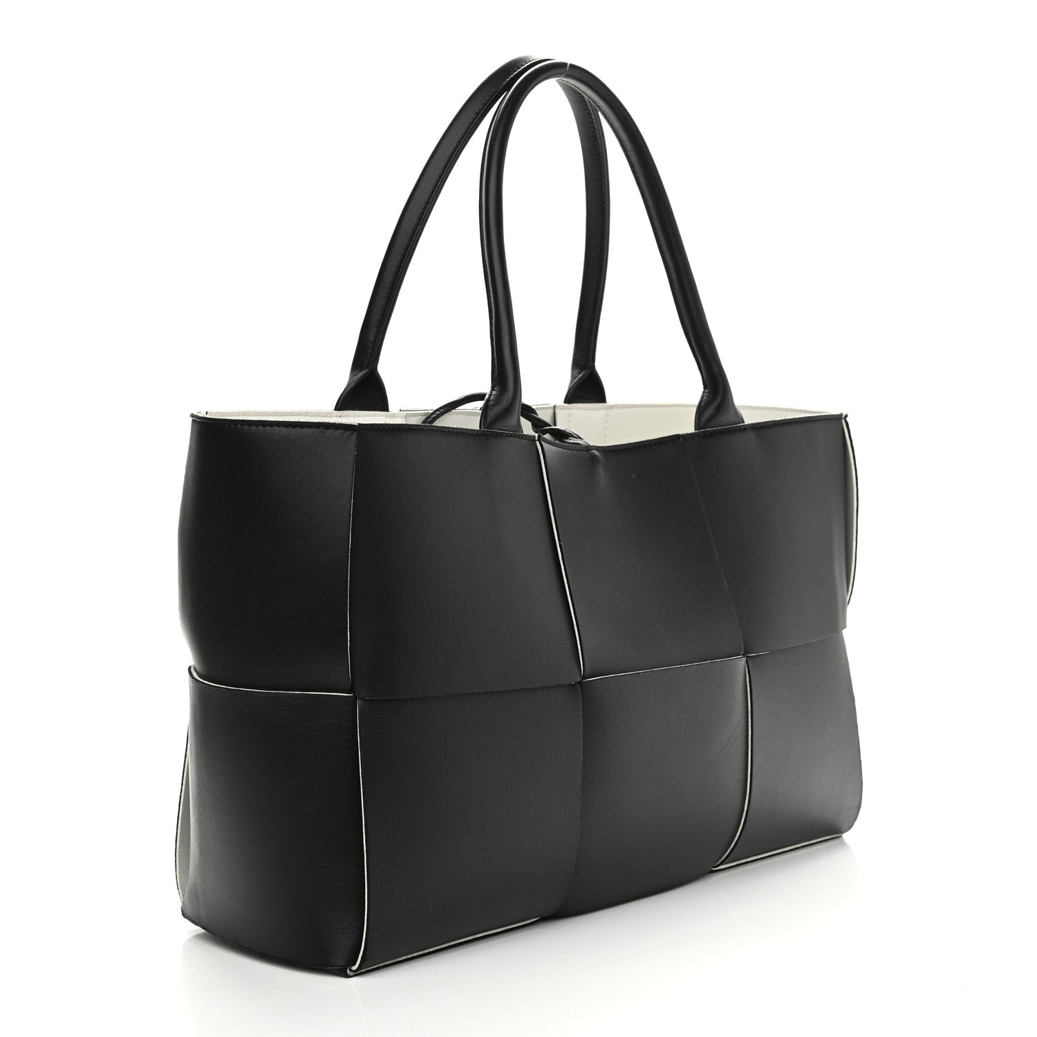 Bottega Veneta Nappa Maxi Intrecciato Arco Tote Black White 4 of 15
