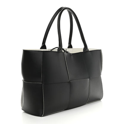 Bottega Veneta Nappa Maxi Intrecciato Arco Tote Black White 4 of 15