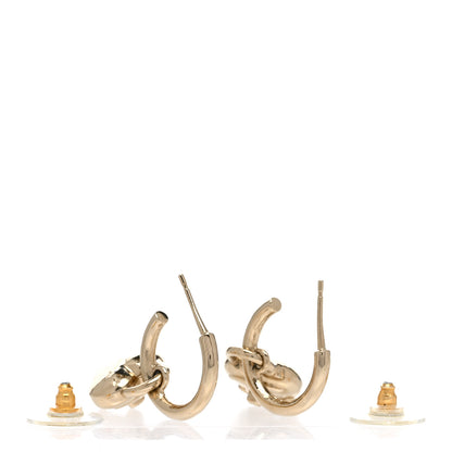 Chanel Metal CC Heart Turnlock Drop Earrings Gold 3 of 5