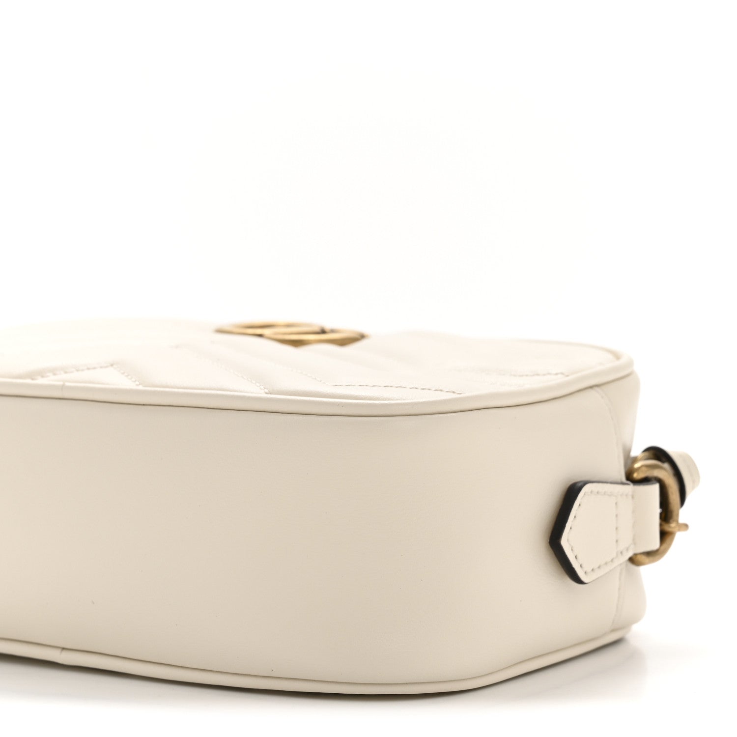 Gucci Calfskin Matelasse Mini GG Marmont Chain Shoulder Bag White 10 of 12