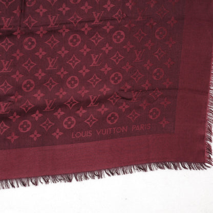 Louis Vuitton Wool Silk Monogram Shawl Amarante 4 of 5