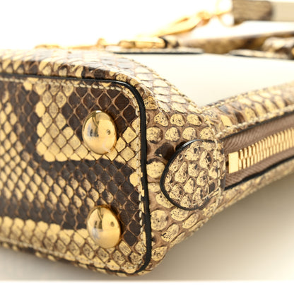 Gucci Snakeskin Boarded Plutone Calfskin Mini Horsebit 1955 Top Handle Bag White Multicolor 10 of 12