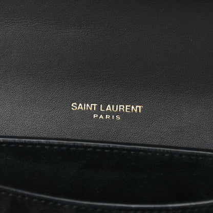 Saint Laurent Smooth Calfskin Perforated Classic Monogram Small Kaia Satchel Black 6 of 10