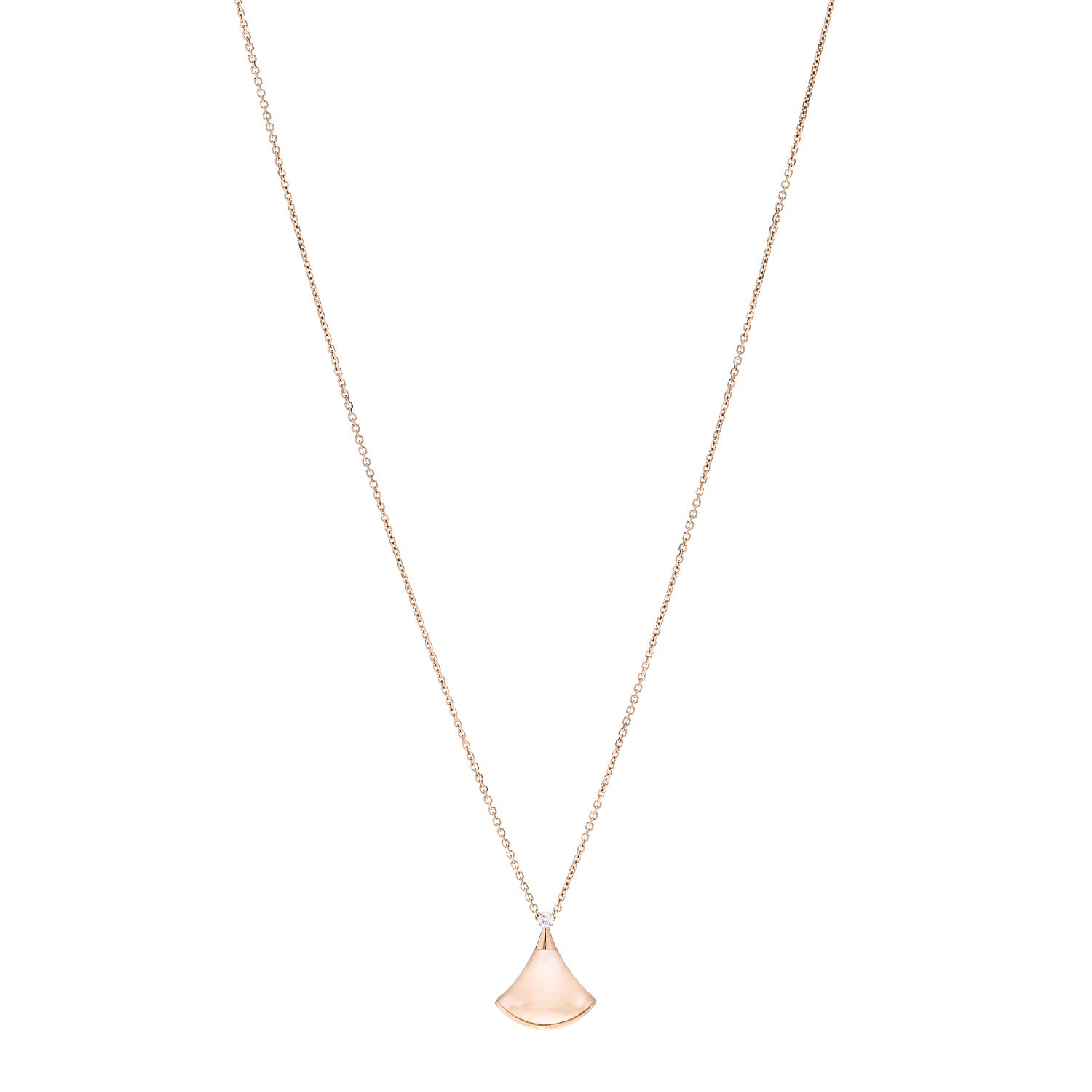 Bulgari 18K Yellow Gold Diamond Mother of Pearl Small Divas' Dream Pendant Necklace 1 of 7